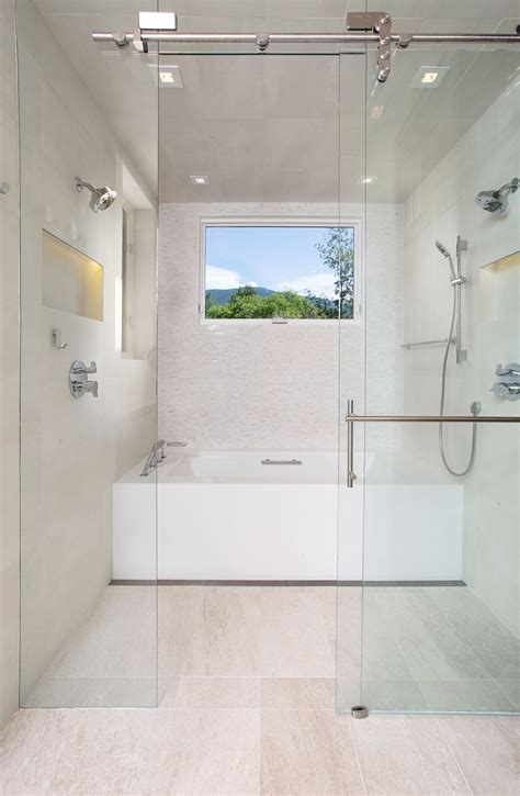 contemporary modern bathtub shower combo.